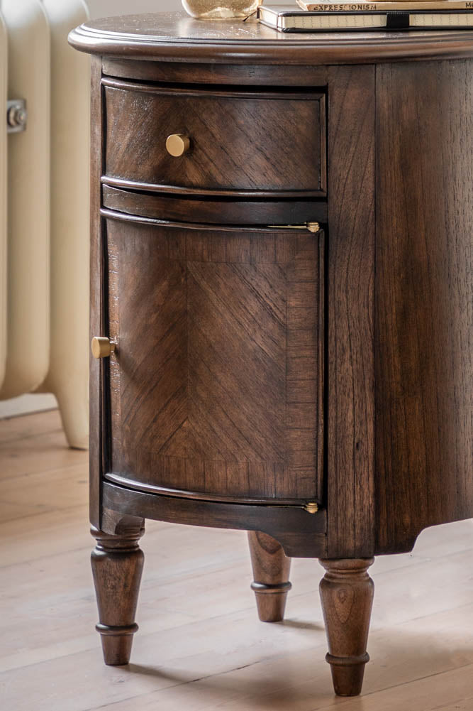 Dark Brown Wooden Side Table