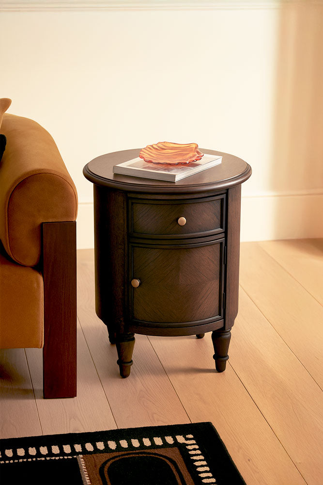 Dark Brown Wooden Side Table