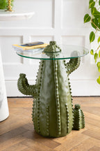Dark Green Cactus Side Table