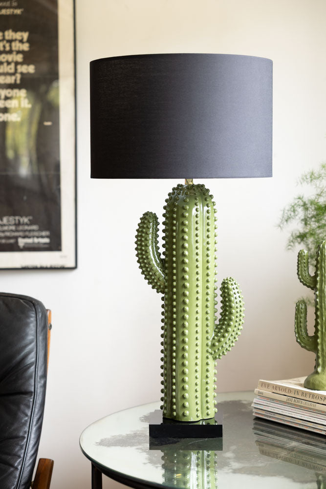 Dark Green Cactus Table Lamp