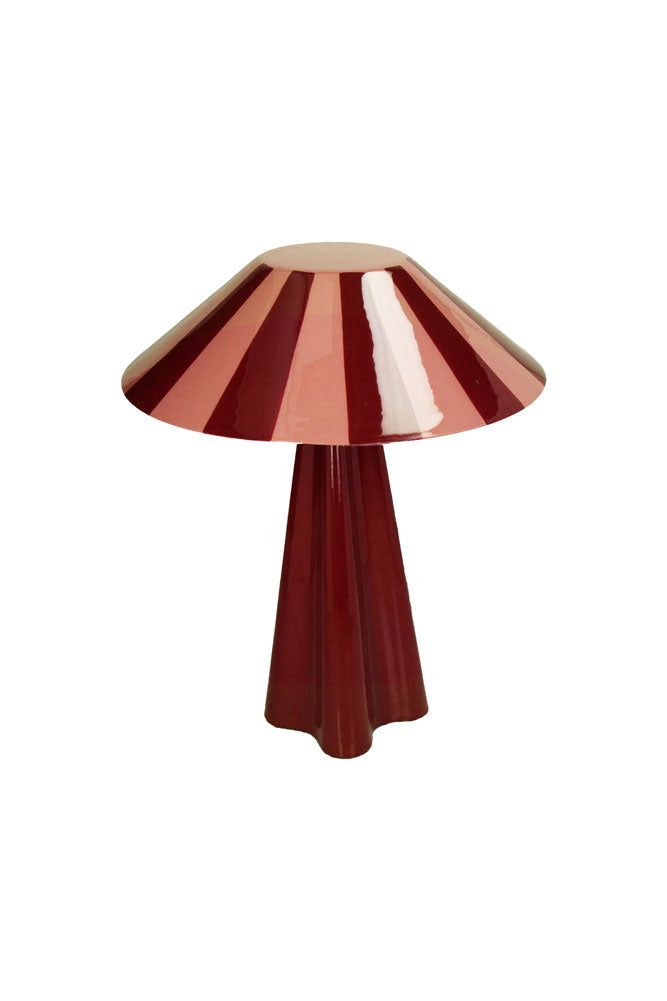 Deep Red Stripe Table Lamp