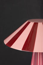 Deep Red Stripe Table Lamp