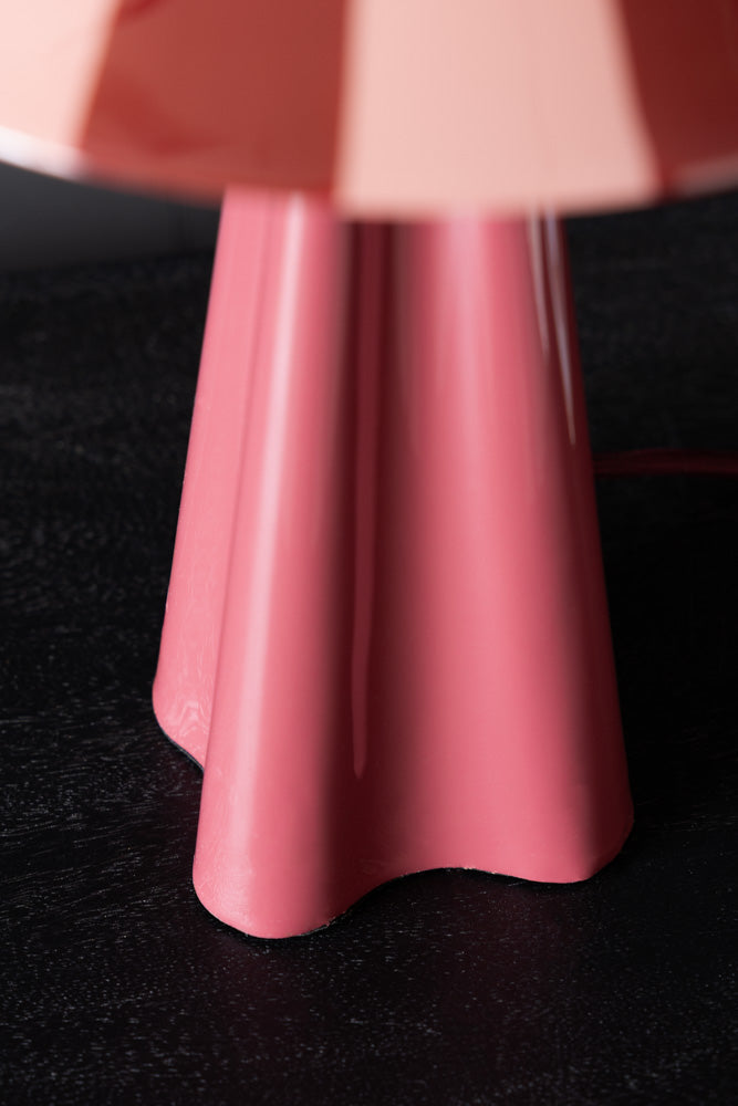 Deep Red Stripe Table Lamp