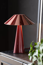 Deep Red Stripe Table Lamp