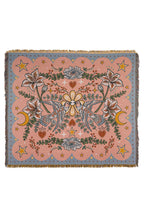 Denim & Bone Blue Lovebirds Woven Cotton Throw