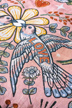 Denim & Bone Blue Lovebirds Woven Cotton Throw