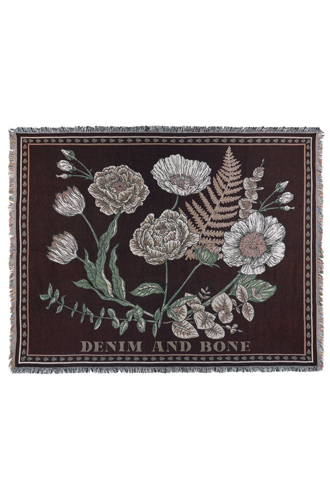 Denim & Bone Scandi Black Woven Cotton Throw