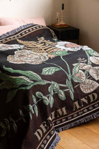 Denim & Bone Scandi Black Woven Cotton Throw