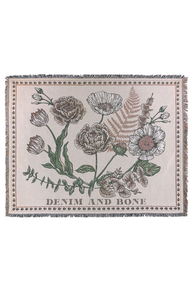 Denim & Bone Scandi White Woven Cotton Throw