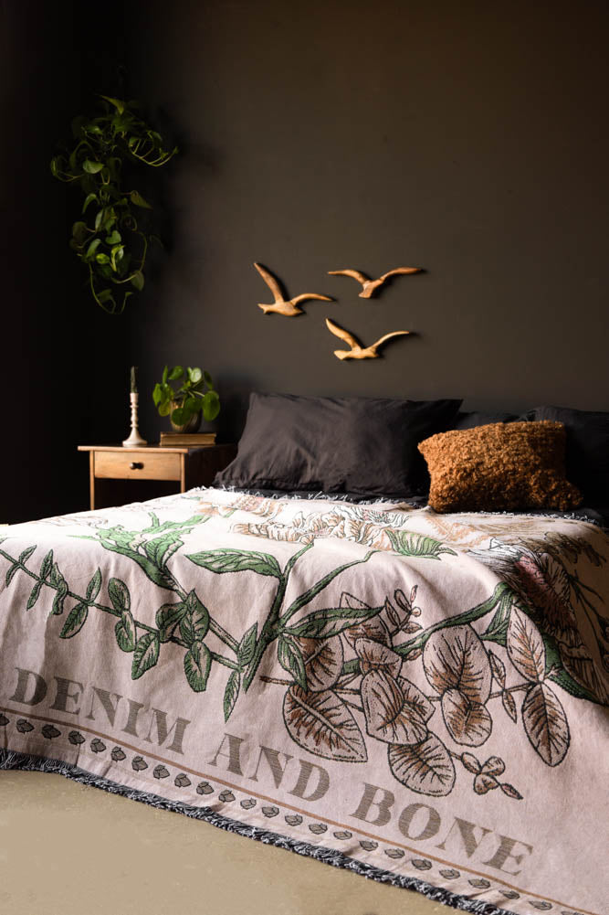 Denim & Bone Scandi White Woven Cotton Throw