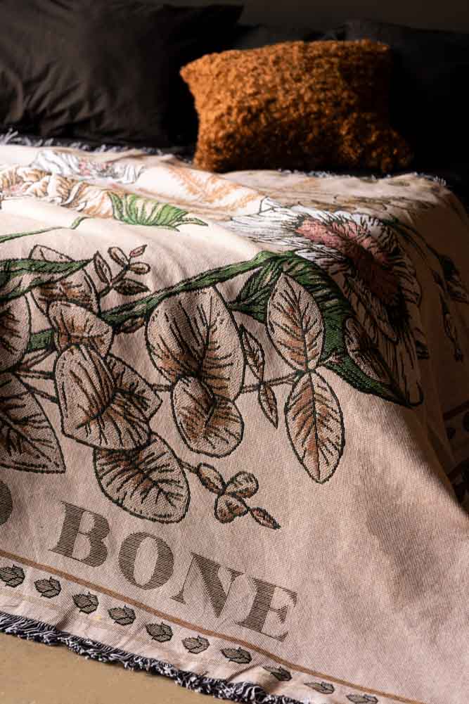 Denim & Bone Scandi White Woven Cotton Throw