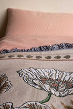 Denim & Bone Scandi White Woven Cotton Throw