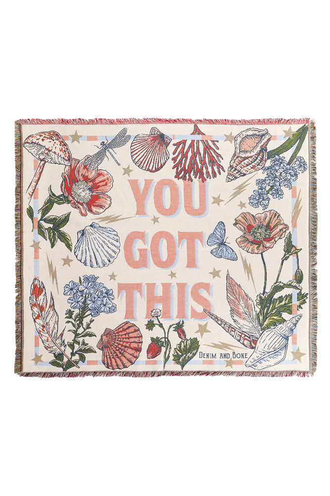 Denim & Bone You Got This Woven Cotton Throw
