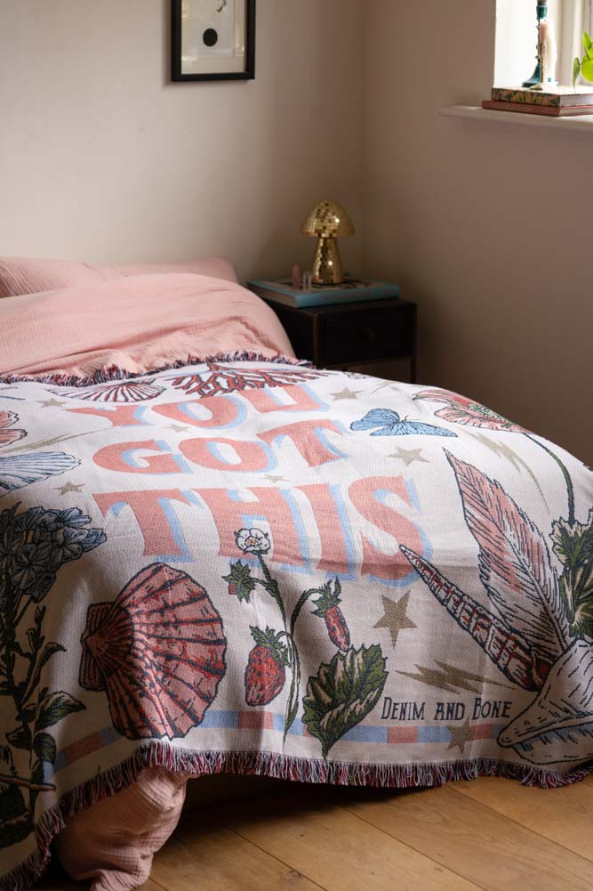 Denim & Bone You Got This Woven Cotton Throw