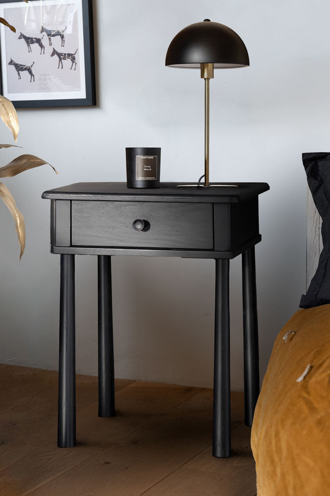 Elegant Black Bedside Table