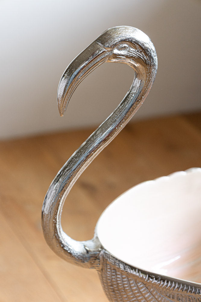 Enamel Metallic & Pale Pink Flamingo Wine Cooler