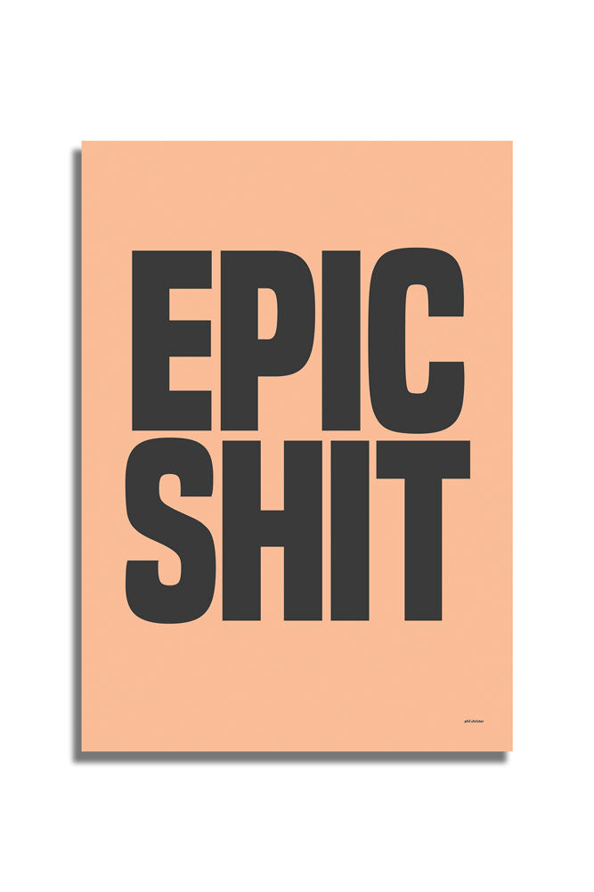 Epic Shit Coral & Black Art Print - Unframed