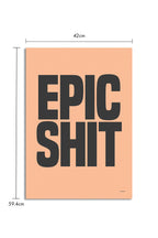 Epic Shit Coral & Black Art Print - Unframed
