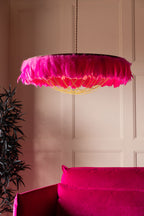 Fabulous Feather Ceiling Light Shade - Hot Pink