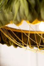 Fabulous Feather Ceiling Light Shade - Olive Green