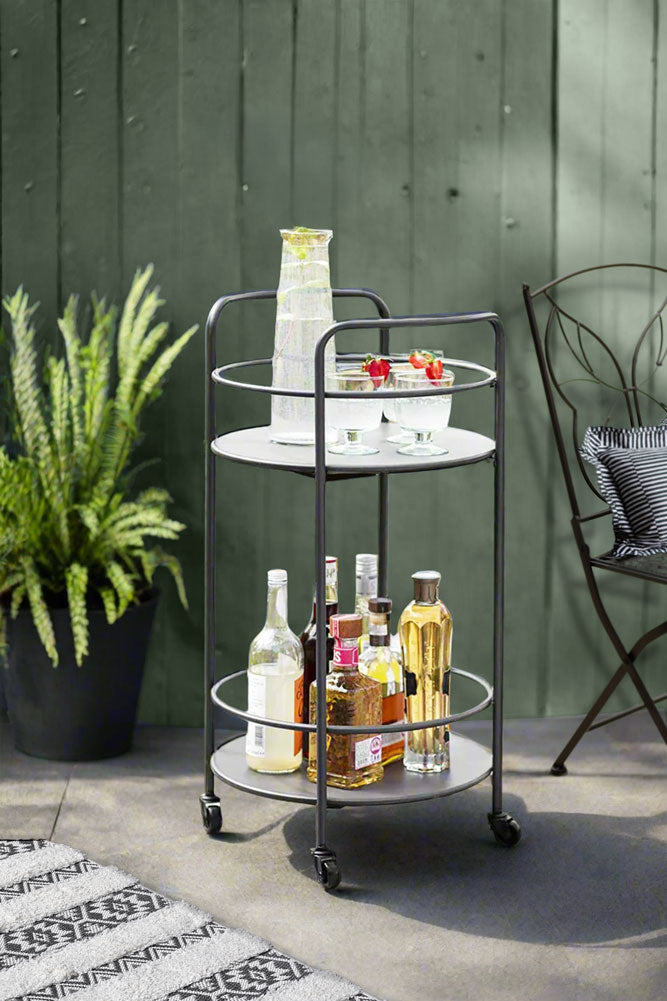 Effortless Outdoor Drinks Trolley In Grey