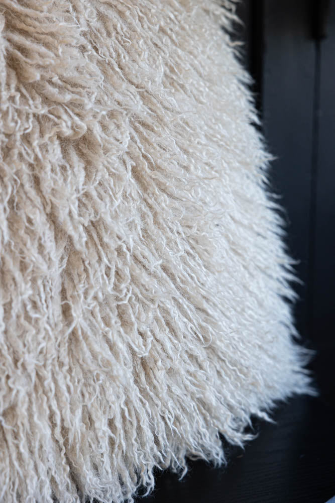 Faux Mongolian Natural Cushion