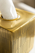 Fine Line Detail Gold Effect Tissue Box