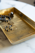 Fine Line Detail Gold Effect Trinket Tray