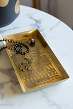Fine Line Detail Gold Effect Trinket Tray