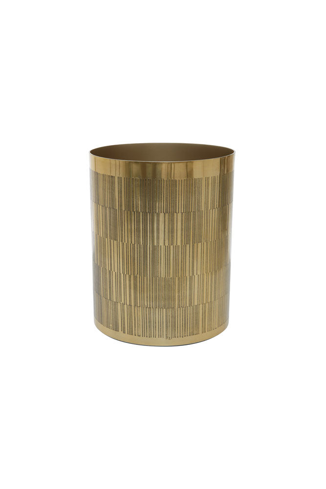Fine Line Detail Gold Effect Waste Bin