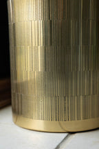 Fine Line Detail Gold Effect Waste Bin