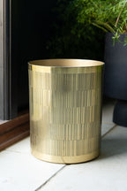 Fine Line Detail Gold Effect Waste Bin