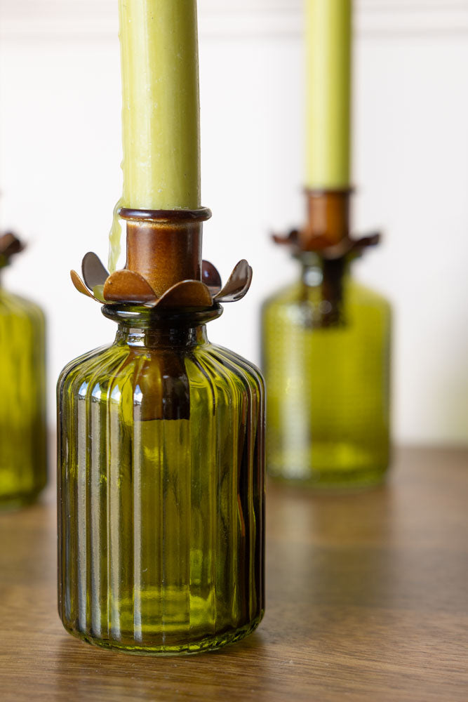 Decorative Flower Bottle Candlestick Holder