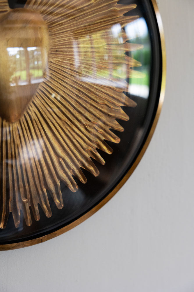 Framed Golden Milagro Heart Decoration