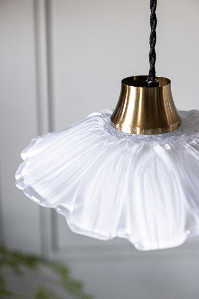 Frosted Flower Daisy Glass Easyfit Ceiling Light Shade