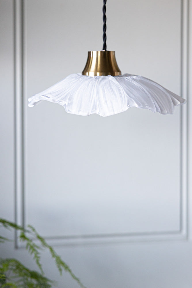 Frosted Flower Daisy Glass Easyfit Ceiling Light Shade