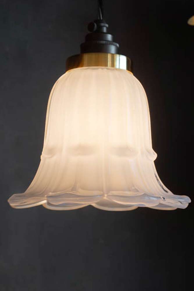 Frosted White Vintage-Style Glass Easyfit Ceiling Light Shade