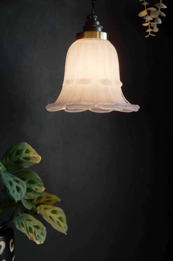 Frosted White Vintage-Style Glass Easyfit Ceiling Light Shade