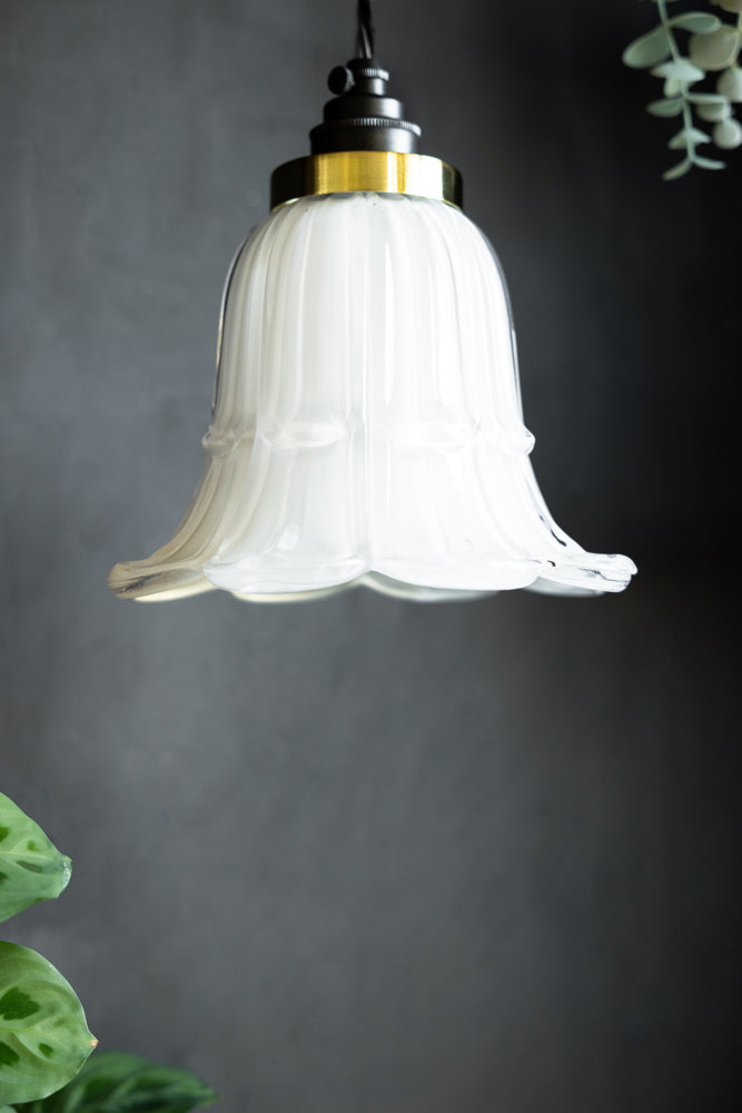 Frosted White Vintage-Style Glass Easyfit Ceiling Light Shade