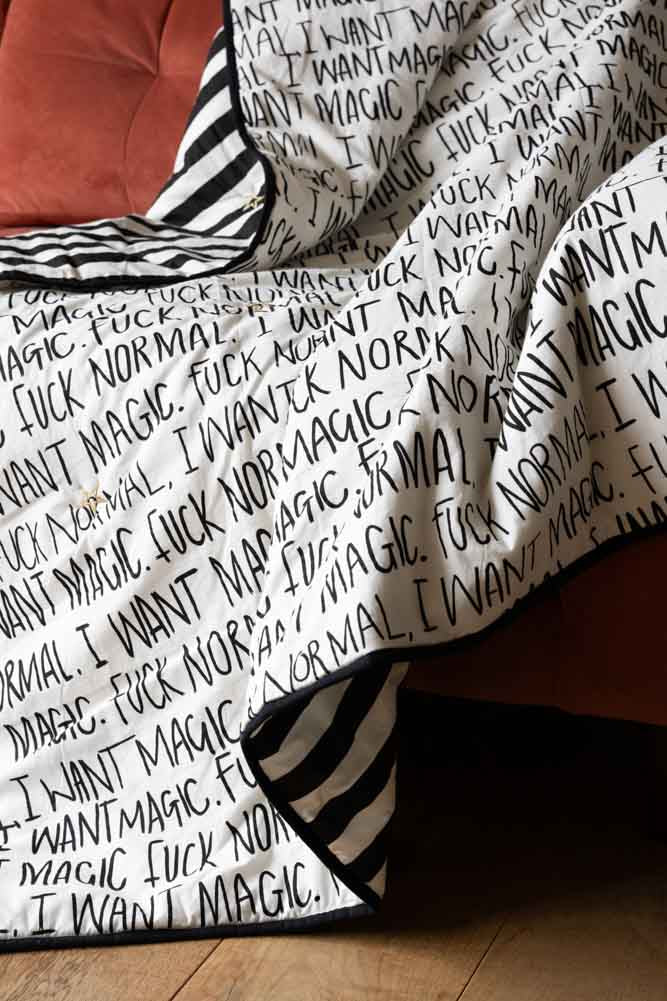 Fuck Normal, I Want Magic Print Reversible Quilt