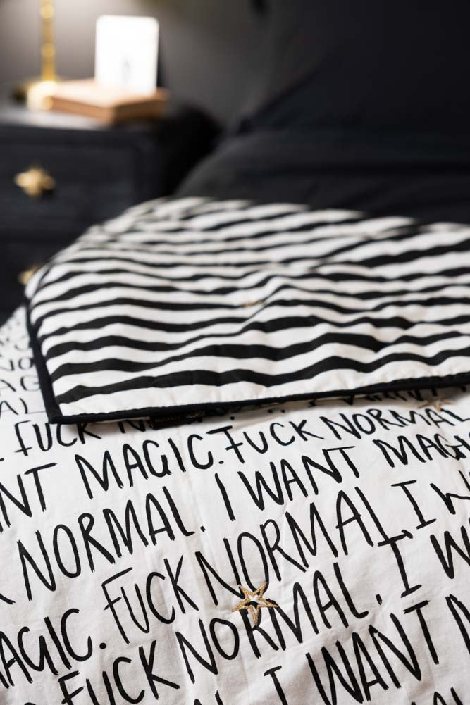 Fuck Normal, I Want Magic Print Reversible Quilt