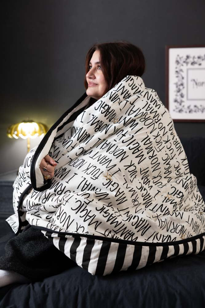 Fuck Normal, I Want Magic Print Reversible Quilt