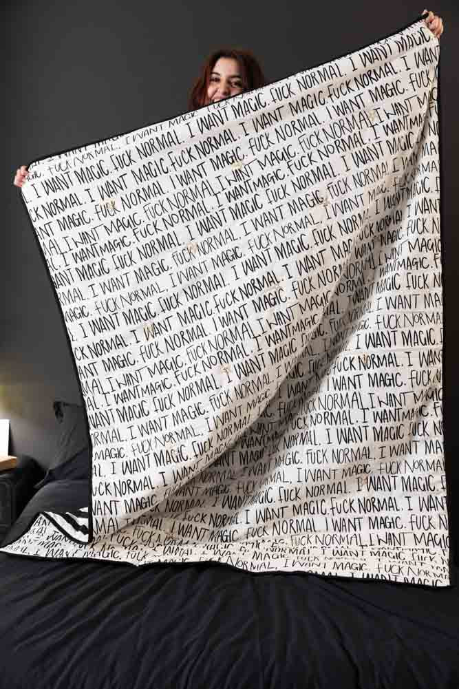 Fuck Normal, I Want Magic Print Reversible Quilt