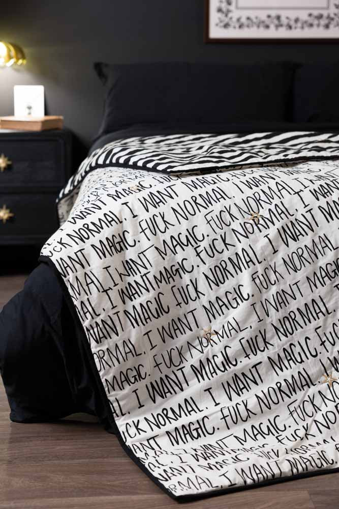 Fuck Normal, I Want Magic Print Reversible Quilt