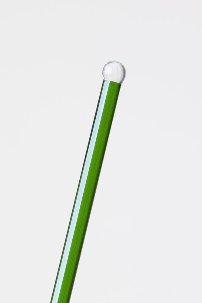 Green Glass Cocktail Stirrer