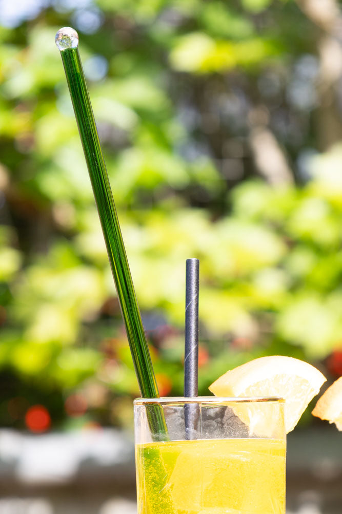 Green Glass Cocktail Stirrer