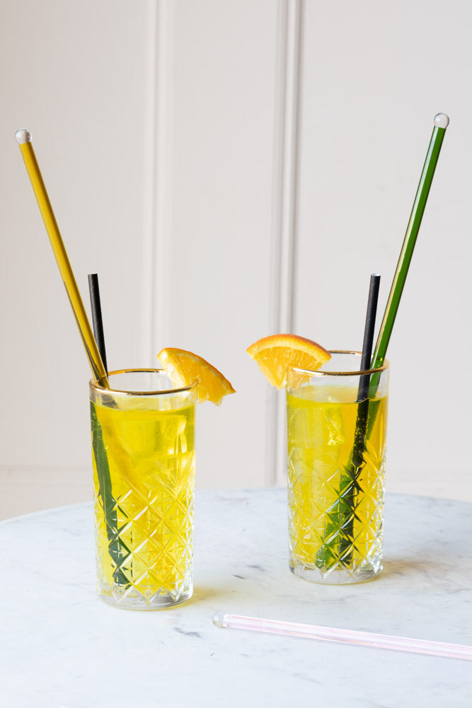 Yellow Glass Cocktail Stirrer