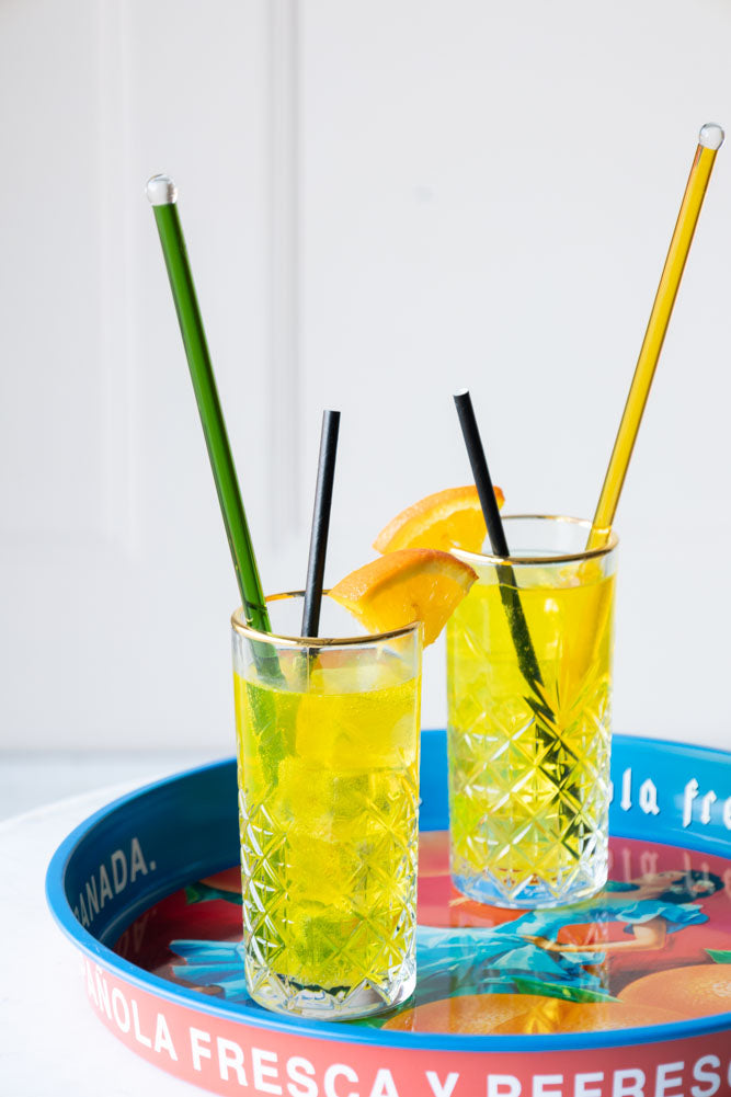 Yellow Glass Cocktail Stirrer