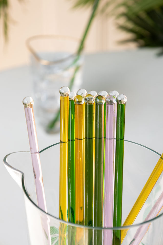 Pink Glass Cocktail Stirrer