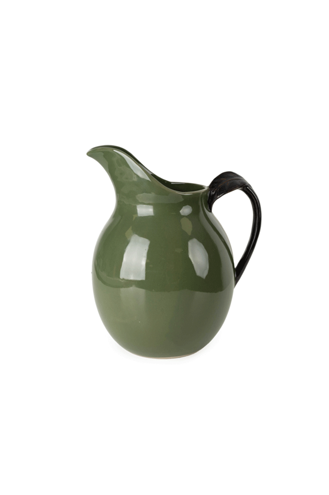 Glazed Jug in Olive Green
